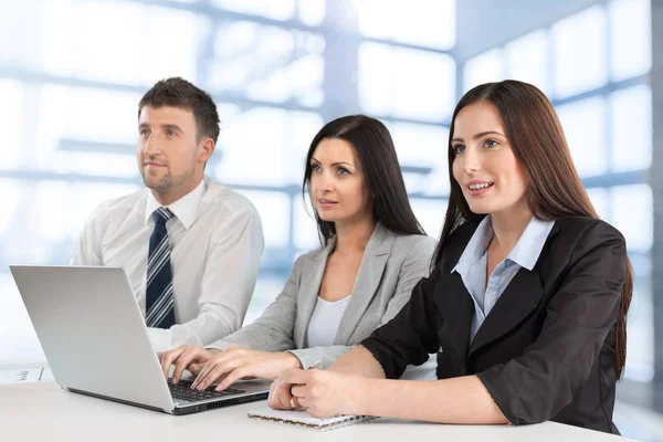 Business people using laptop — Stock Photo, Image