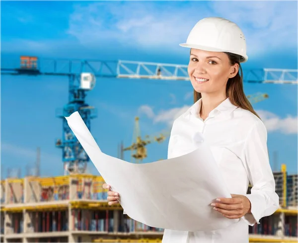 Retrato de joven estudiante de arquitectura — Foto de Stock