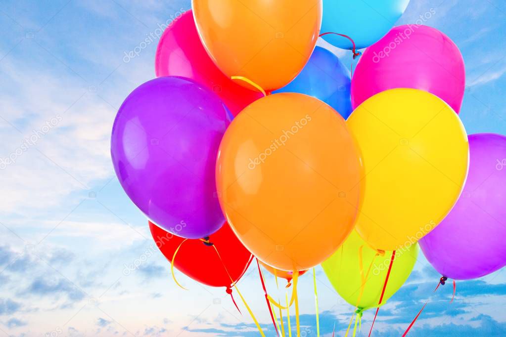 Bunch of colorful balloons