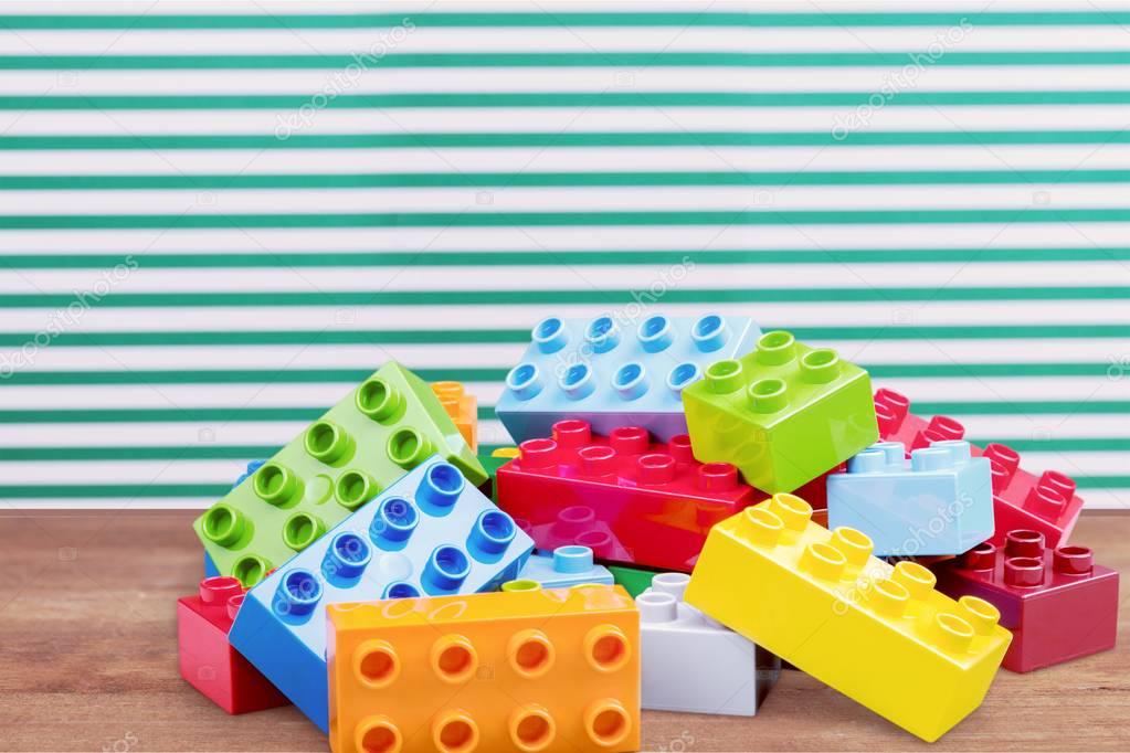 Toy colorful plastic blocks