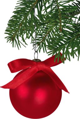Kırmızı parlak Noel dekoratif top