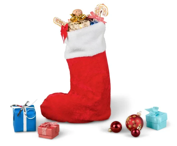 圣诞老人的红袜子. — 图库照片