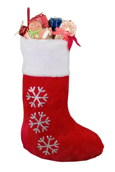 Santa's red stocking. — Stock Photo, Image