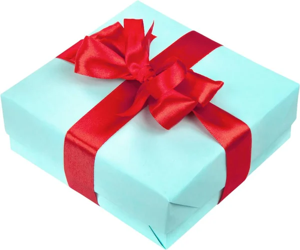 Christmas present with ribbon bow — Stock Photo, Image