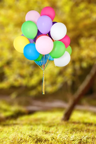 Bando de balões coloridos — Fotografia de Stock