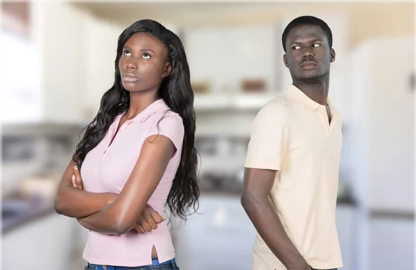 Afrikanska par i kampen — Stockfoto