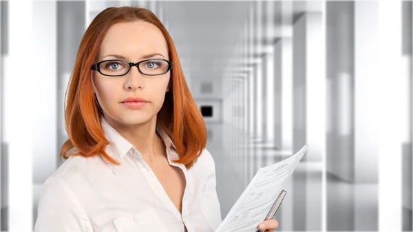 Young redhead businesswoman — Stock Photo, Image