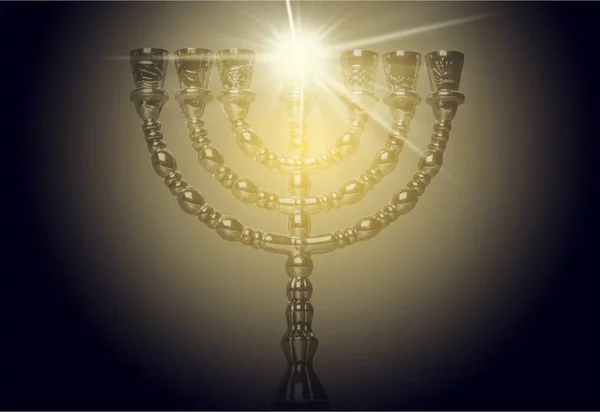 Golden Jewish menorah — Stock Photo, Image