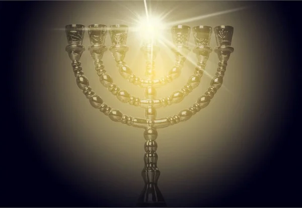 Gyllene judiska menorah — Stockfoto