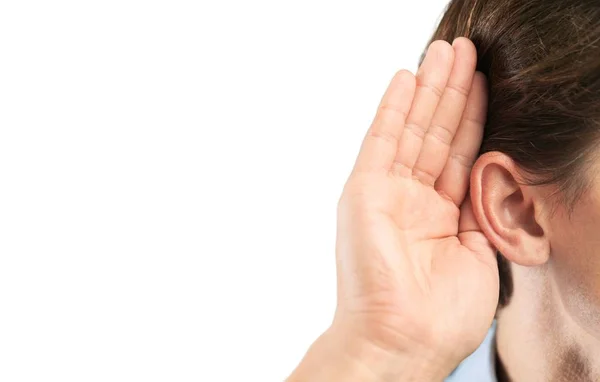 Man want hear something — Stock Photo, Image