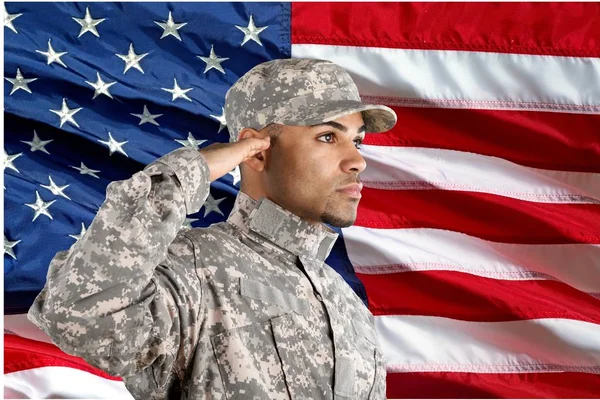 Fiatal katonai katona ember — Stock Fotó