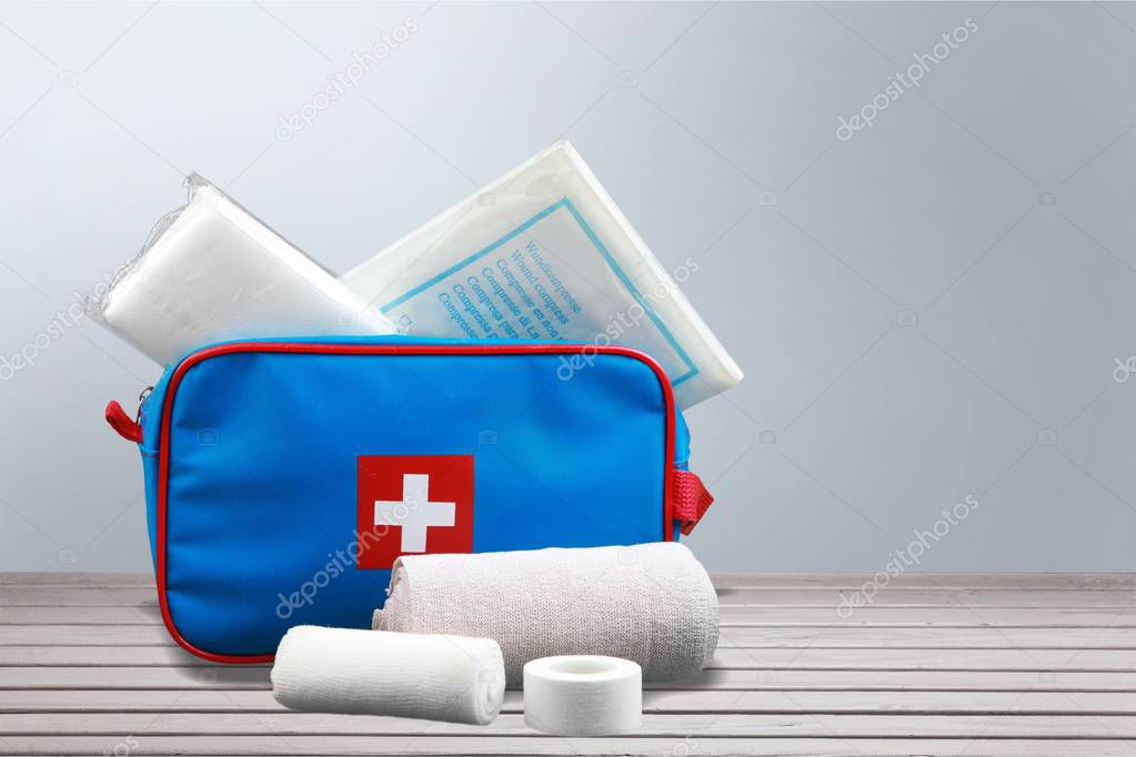 First Aid Kit and bandages 