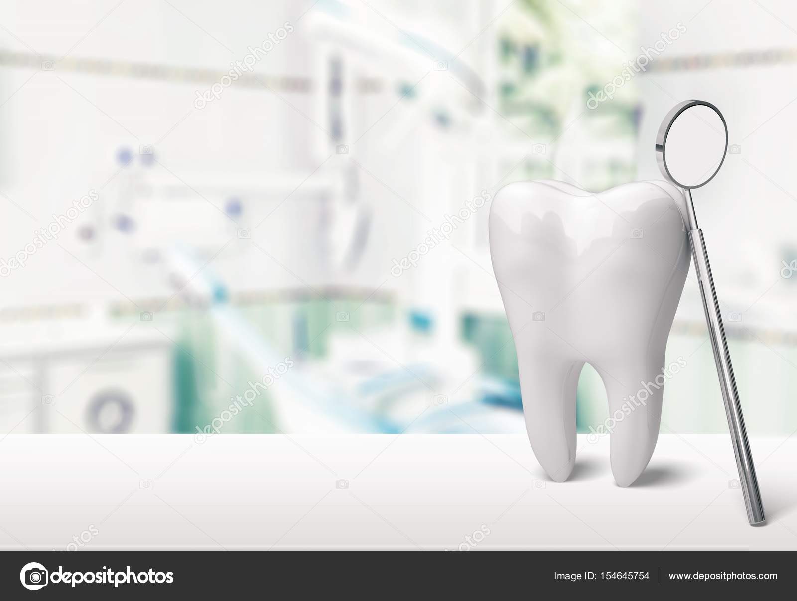 Geweldig Wees Kritiek Grote tand en tandarts spiegel ⬇ Stockfoto, rechtenvrije foto door ©  billiondigital #154645754