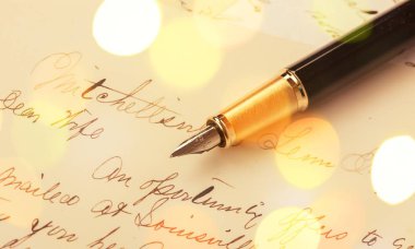 Vintage kalem kağıt üzerinde