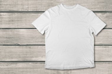 Beyaz t-shirt Üstten Görünüm