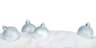 Gümüş parlak Noel topları