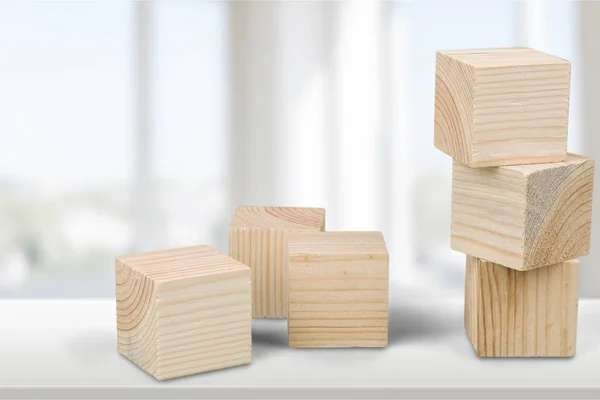 Šest dřevěných kostek — Stock fotografie