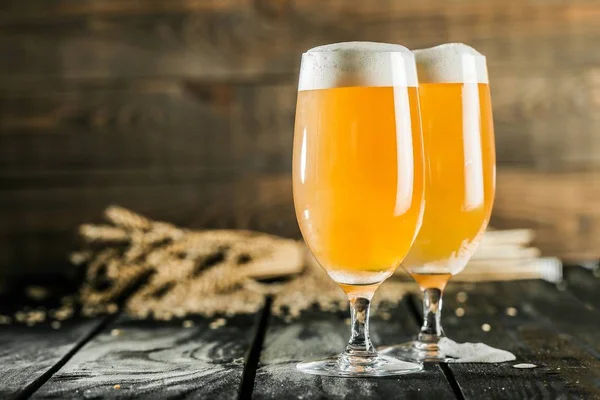 Mugs of cold beer — Stock Photo, Image