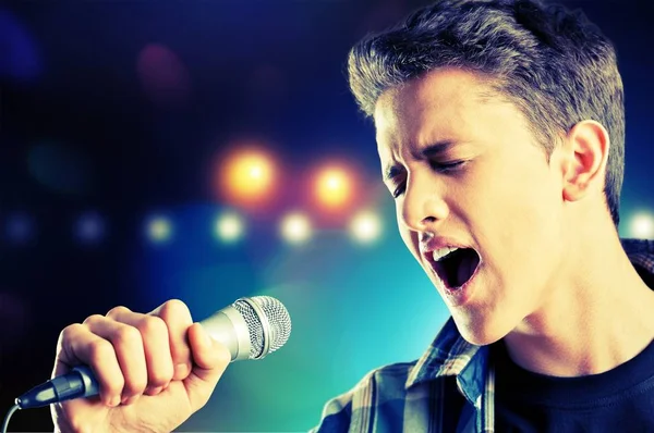Young handsome singer — Stock Photo, Image