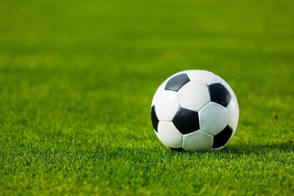 football field with soccer ball