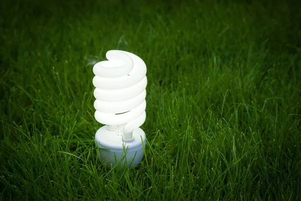 Eco lamp on grass — Stock Photo, Image