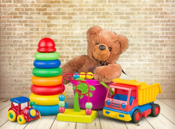 Coleção de brinquedos coloridos — Fotografia de Stock
