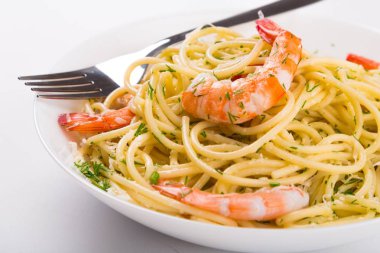 Spagetti makarna karides