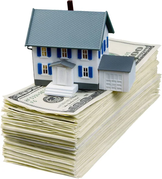 Dollar bils and house model — Stock Photo, Image