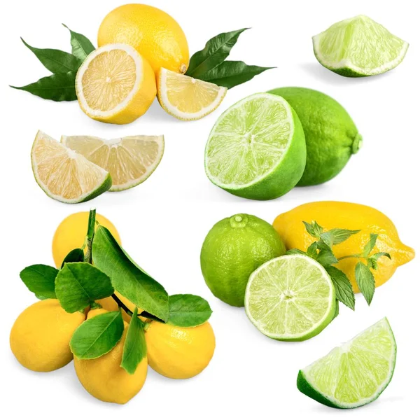 Conjunto de limas y limones —  Fotos de Stock