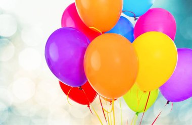 Bunch of colorful balloons clipart