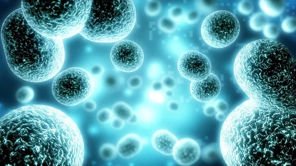 Närbild Virus Celler Eller Bakterier Ljus Bakgrund — Stockfoto