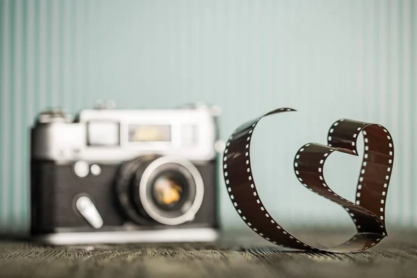 Bulanık eski vintage fotoğraf makinesi — Stok fotoğraf