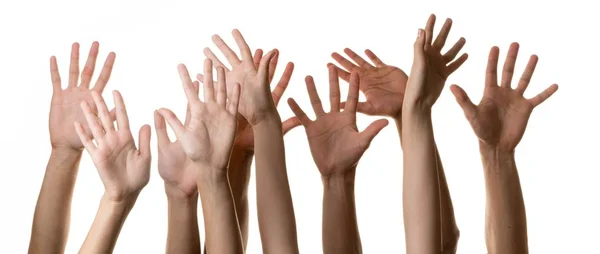 Set of raised hands — Stock Photo, Image