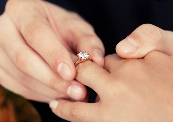 Groom Putting Wedding Ring on bride