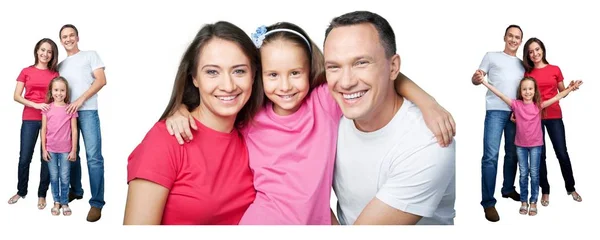 Gelukkig lachende gezin met dochter — Stockfoto