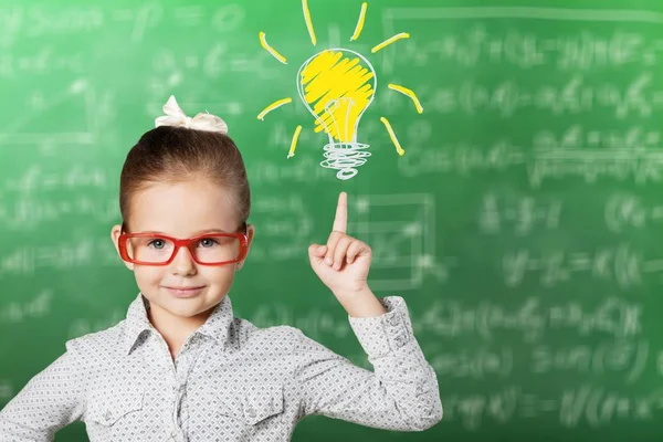 Little girl has and idea — Stock Photo, Image