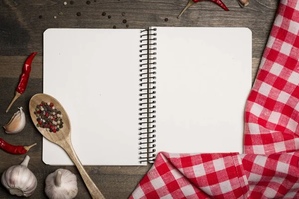 Empty notebook for recipes — Stock Photo, Image