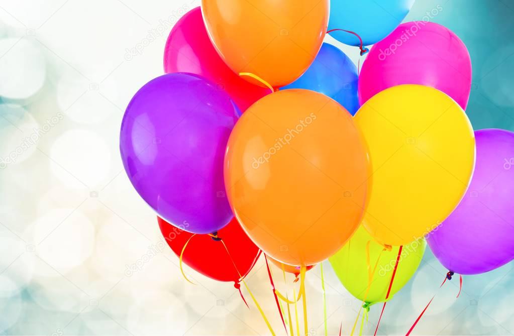 Bunch of colorful balloons