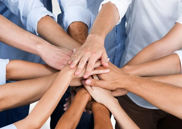 People stacking hands — Stock Photo, Image