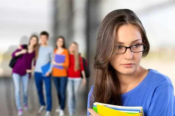 Jovem Estudante com Livros — Fotografia de Stock