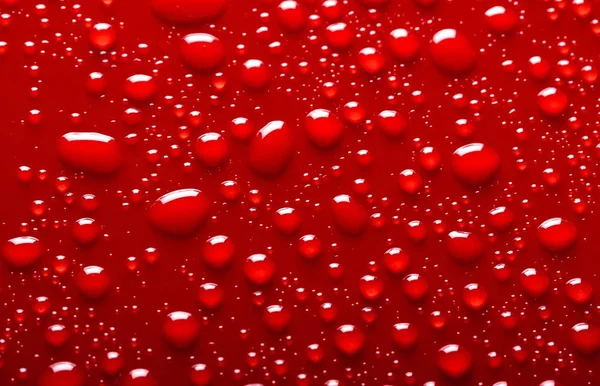 Air tetes pada merah — Stok Foto