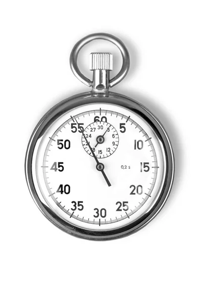 Vecchio cronometro su un bianco — Foto Stock