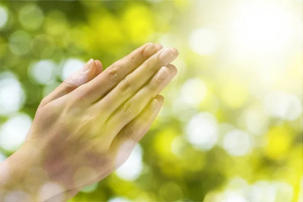 Mani di preghiera umana — Foto Stock