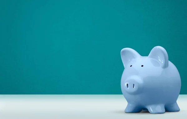 Blauwe piggy bank — Stockfoto