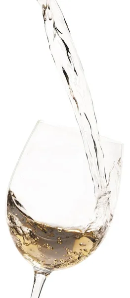 Bílé víno, splash, samostatný — Stock fotografie