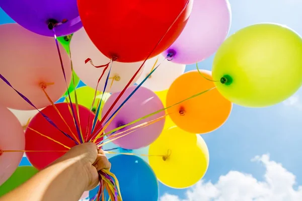 Bos van kleurrijke ballonnen — Stockfoto