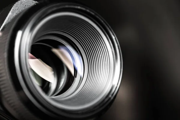 Camera lens with lens reflections — Stock Photo, Image