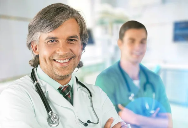 Two smiling male doctors — Stock Photo, Image