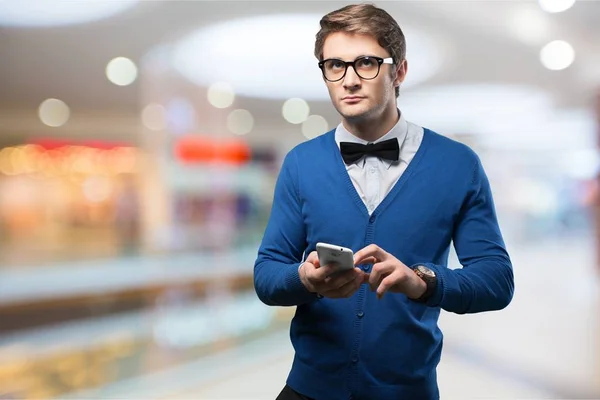 young hipster man with bow tie