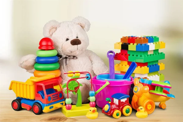 Composizione di vari giocattoli — Foto Stock